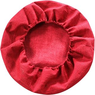 Round Floor Pillow Cover Tatami Floor Cushion Cover Straw Japanese Futon Cover Meditation Seating Ottoman Throw Protector for Living Room Indoor Outdoor Red,19.69 inches