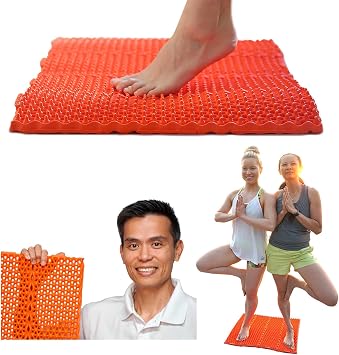 activelife Soft Neuropathy Mat for Pain Relief | Only 10 Minutes per Day Foot Massage Mat for Plantar Fasciitis & Arch Pain, Acupressure Foot Massager for Reflexology & Proprioception Orange