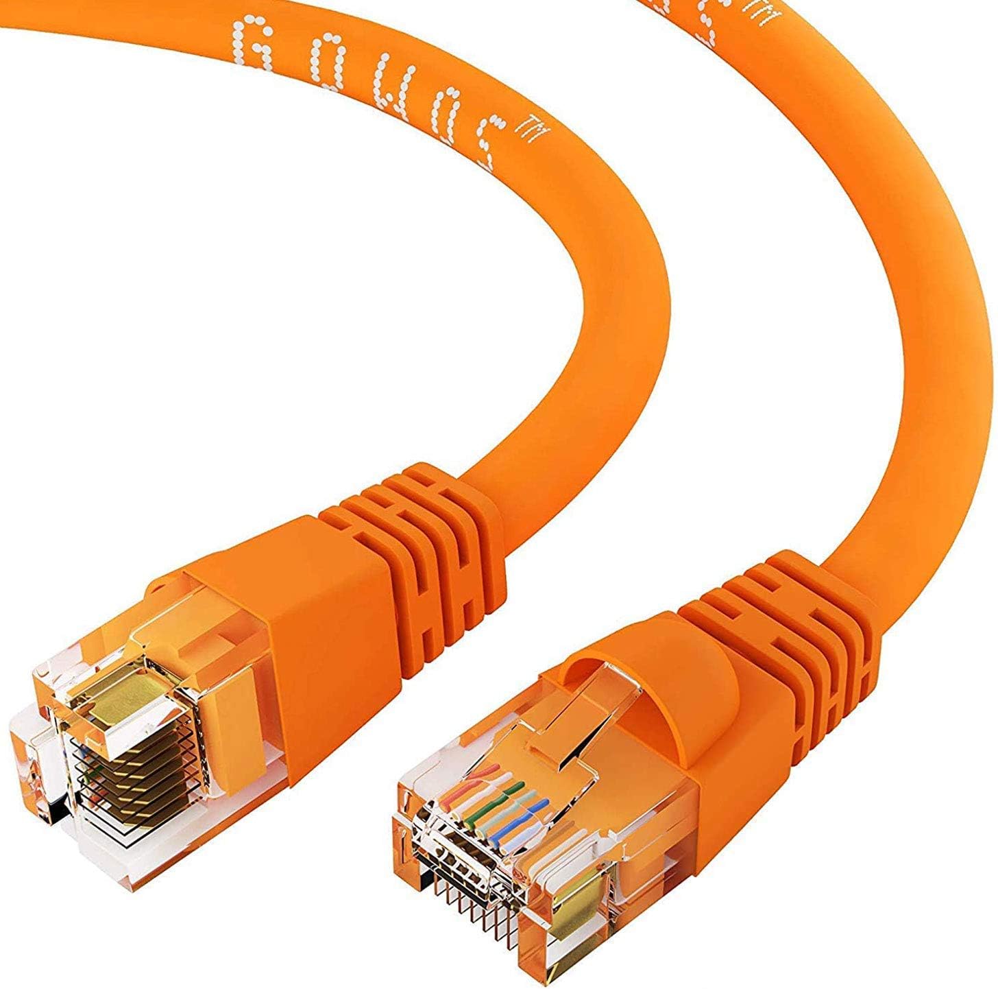 CABLECHOICE Cat6 Crossover Cable (25 Feet Orange