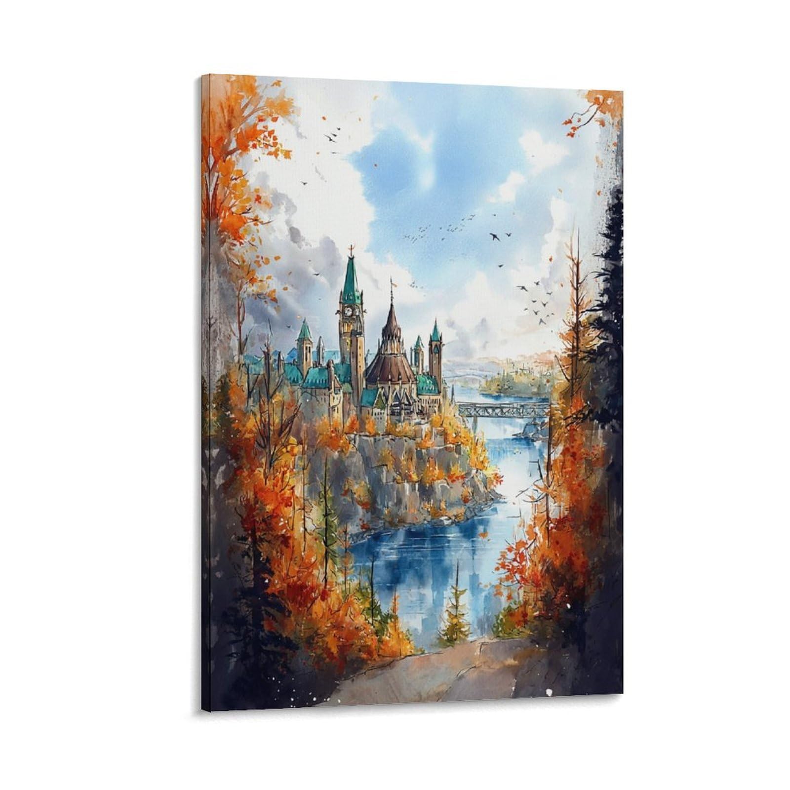 Ottawa 24x36inch(60x90cm) Vintage Travel Poster Watercolor Canvas Art