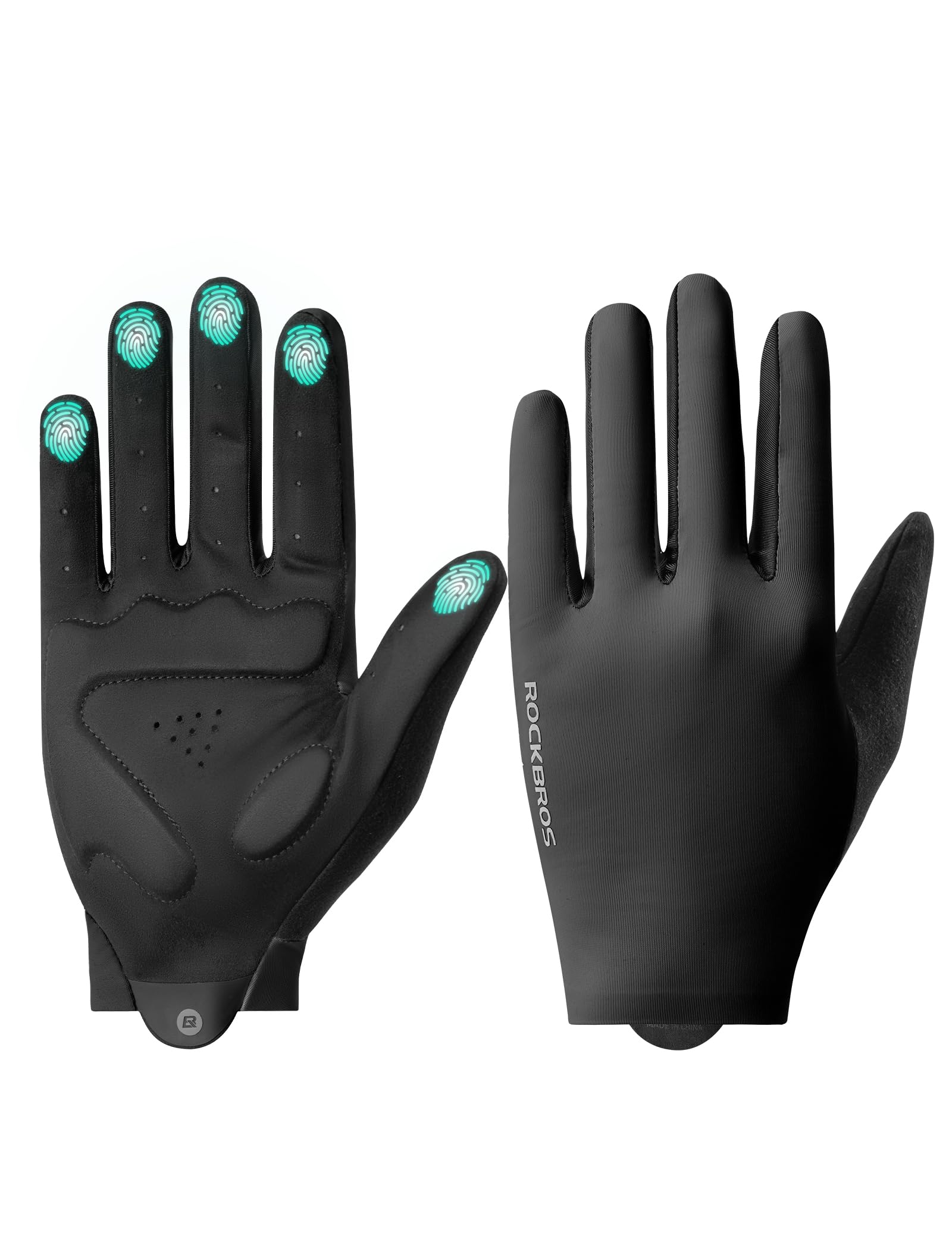 ROCKBROS Guanti Bici Uomo e Donna, Traspiranti e Antiscivolo, Guanti Sportivi con Imbottitura Ammortizzante, Compatibili Touch Screen, per MTB, Corsa, Scooter e Palestra