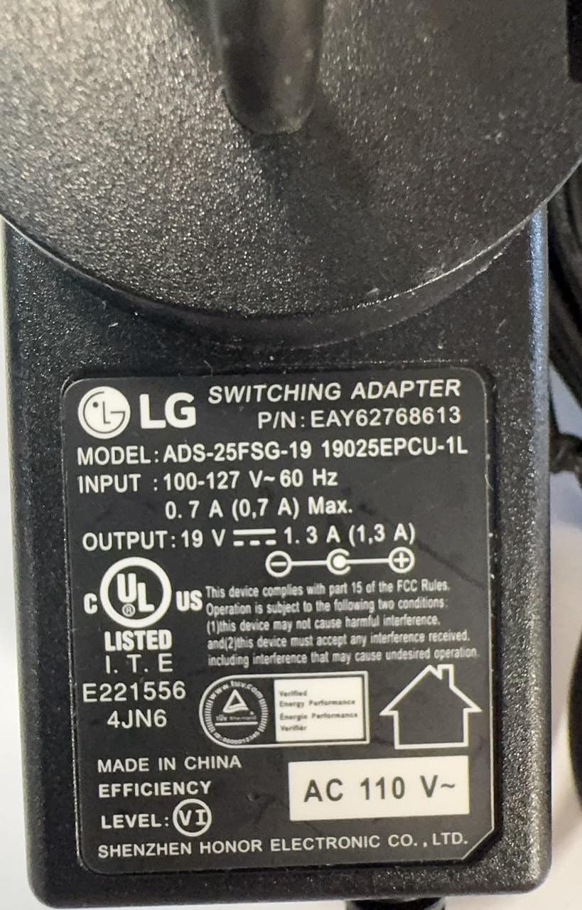 Amazon.com: OEM 19V Adapter EAY62768613 ADS-25FSG-19 for LG Z330