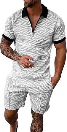 Zomer Heren Set 2 Stuks Gestreept T-shirt Shorts Set Voor Mannen Oversized Herenkleding Sport Outfit Heren pak Trainingspak Set Voor Mannen kopen vanaf een prijs van 5.04