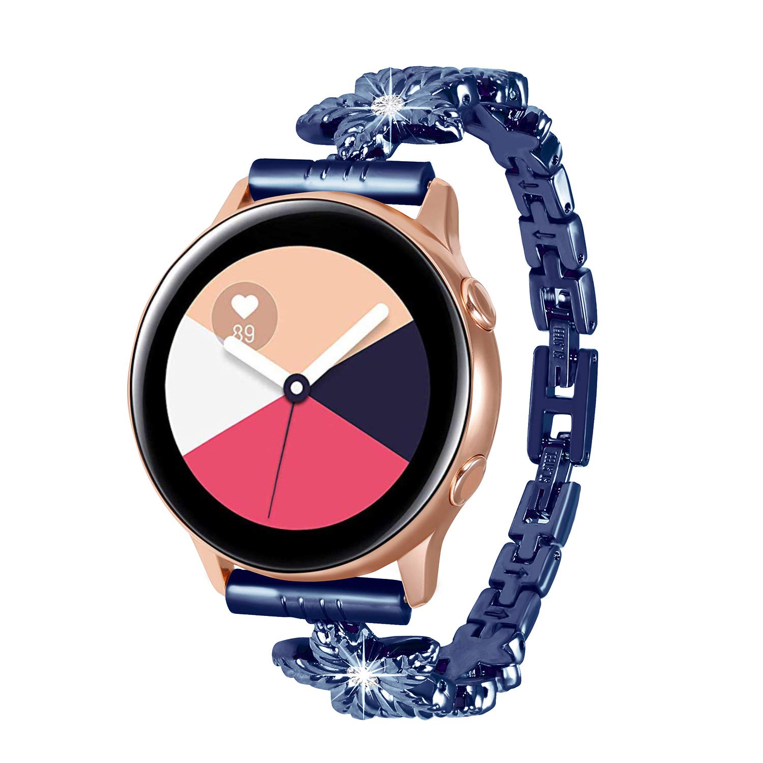 20mm Band Compatible with Samsung Galaxy Watch 7 FE 6 5 4 40mm 44mm/Watch 5 Pro 45mm/Galaxy Watch 4 6 Classic Band 42mm 46mm 43mm 47mm/Watch 3 41mm/Active 2, Women Bling Replacement Metal Bands