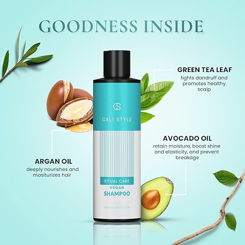 Miniatura 2 de Ritual Care - Champú vegano de Cali Style infundido con té verde, queratina y aceite de argón. Producto para el cabello hecho de forma natural. Sin