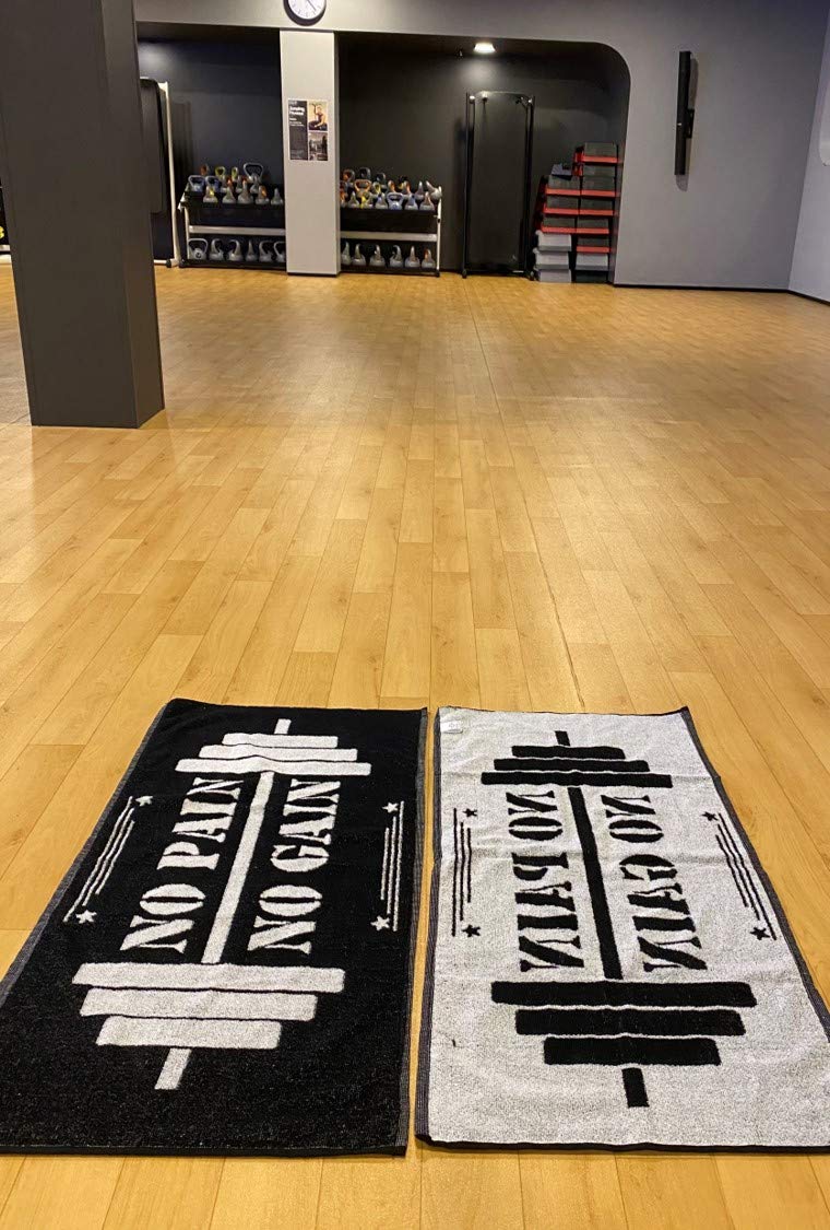 Ręcznik do fitnessu i sportu z przesłaniem | rozmiar 50 cm x 100 cm | POWERTOWEL ręcznik z mikrofibry, bawełna (bez gain), 100% bawełna B/W
