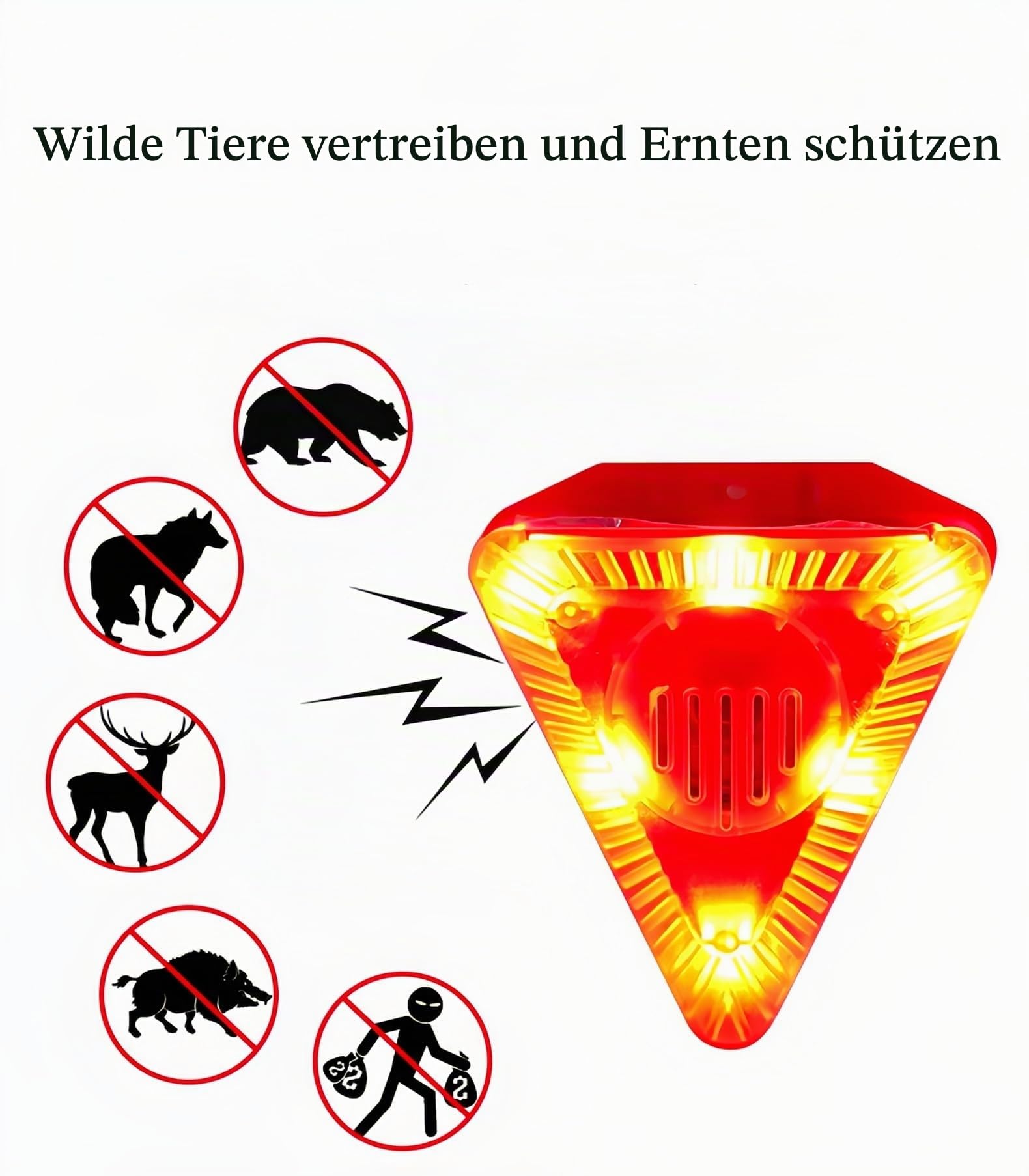 3-Pack Solar Power Alarm 129dB Warnung Laute Sirene wasserdichte blinkende Rotlicht Tier Repeller Laute Alarm Sound Ganztägige Sicherheit für Farm Home Scheune Yard
