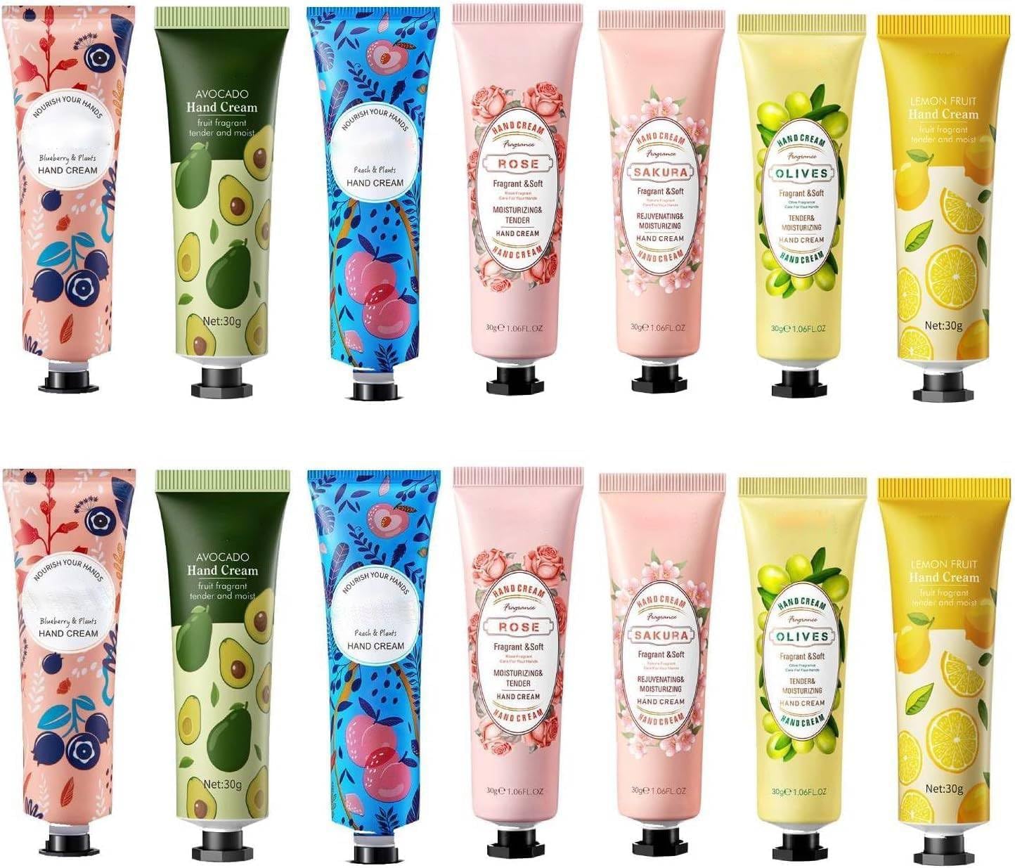 Hand Cream Gifts Set for Women, 14 Pack Natural Plant Fragrance Mini Hand Lotion for Dry Cracked Hands, Travel Size Hand Care Moisturizing Hand Cream, Bulk Gift Set, for Mom, Girlfriend, Girls, Her