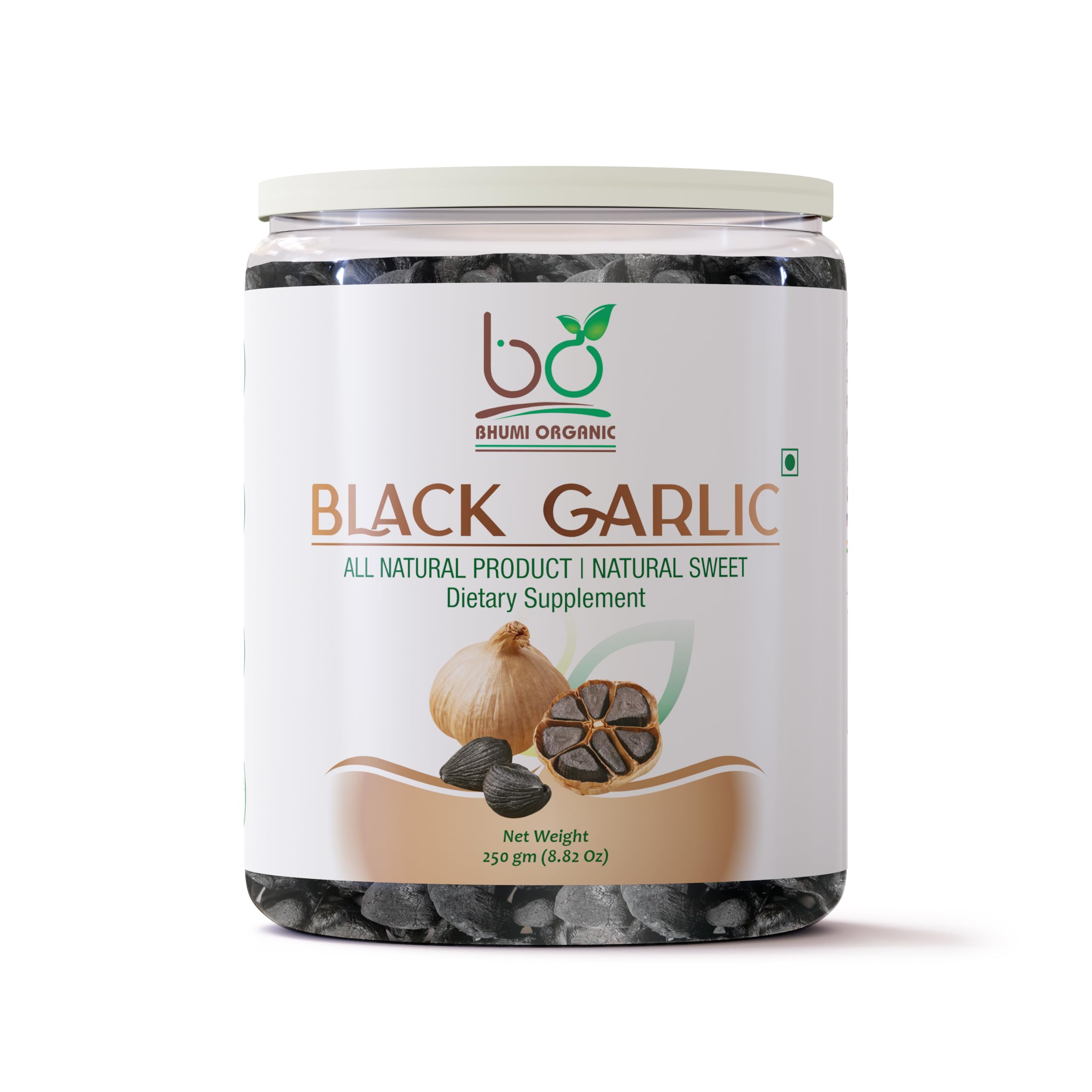 Bhumi Organic Ready To Eat Peeled Natural Black Garlic Cloves (250 gm)