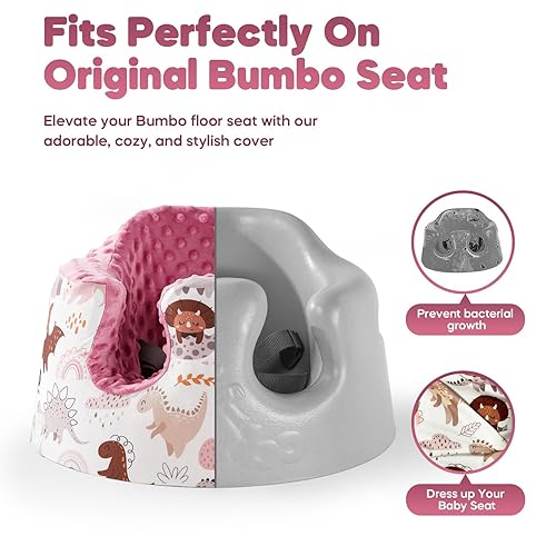 Miniatura 5 de Mamatepe Funda de asiento compatible con asiento Bumbo, funda de asiento transpirable para bebé, funda de asiento suave para bebé niña y niño, solo
