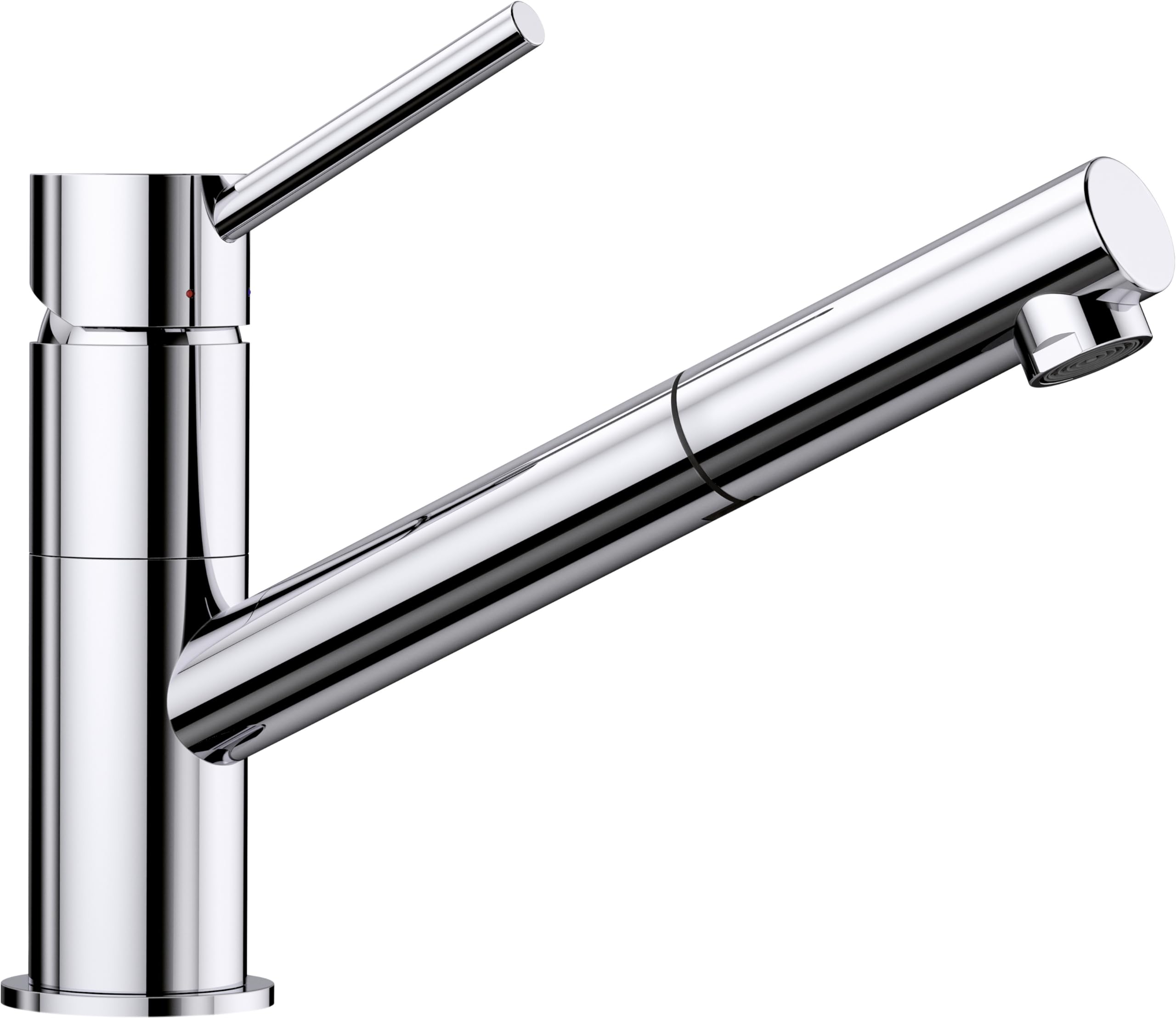 BLANCO KANO-S | Küchenarmatur in chrom | Niederdruck | Mit herausziehbarem Schlauch | Rückflussverhinderer | Keramik Kartusche | Gesicherte Wasserqualität & wassersparend | [5,5x24,6x19,1 cm]