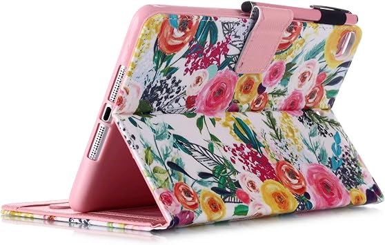 MOKASE For iPad Mini 5 Case iPad Mini 4/3/2/1 Leather Case Card Slot Stand Case with Intelligent Sleep/Wake for iPad Mini 5th Generation/Mini 4/Mini 3/Mini 2/Mini 1 - Rose
