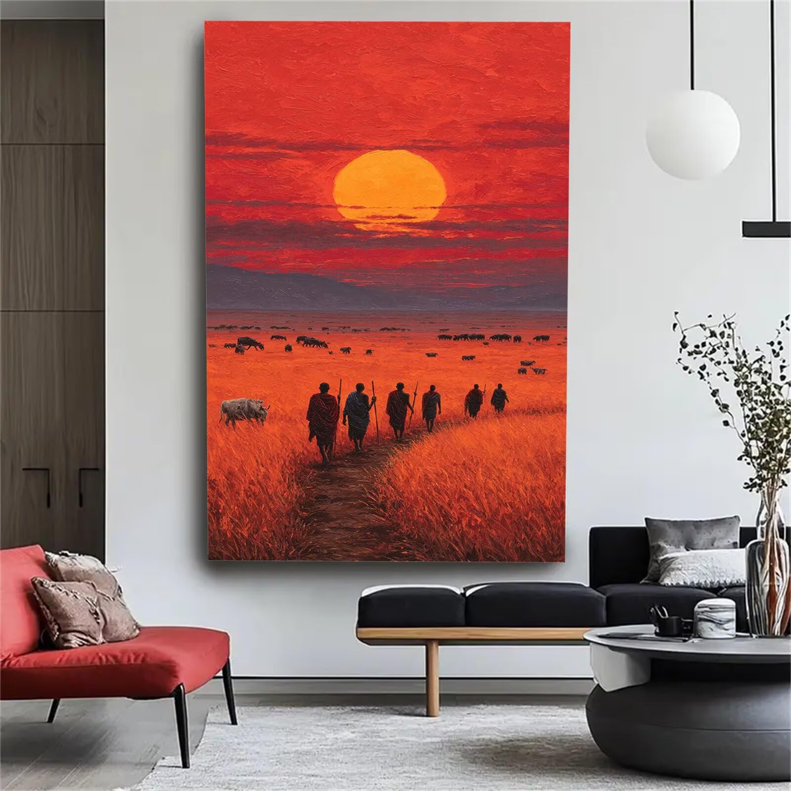 Malen nach Zahlen Erwachsene Großes Format 60x120cm, Sonnenuntergang Panorama DIY Malset Komplettset auf Leinwand, Ohne Rahmen Acryl Ölgemälde Malen nach Zahlen Wiese, Geschenk für Frauen,w-1152k