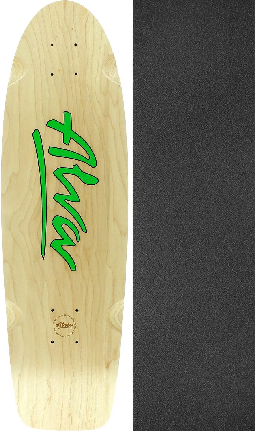 Alva Skateboards 1978 Lost Model Natural/Green Old School Skateboard Deck - 8.5