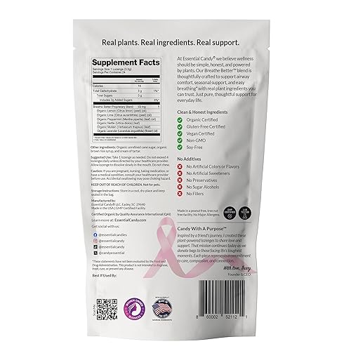 Miniatura 2 de Breathe Better (Clarity) Pastillas alimentadas por plantas Apoyo estacional que respira más fácilmente Limón orgánico, lima, menta, lavanda