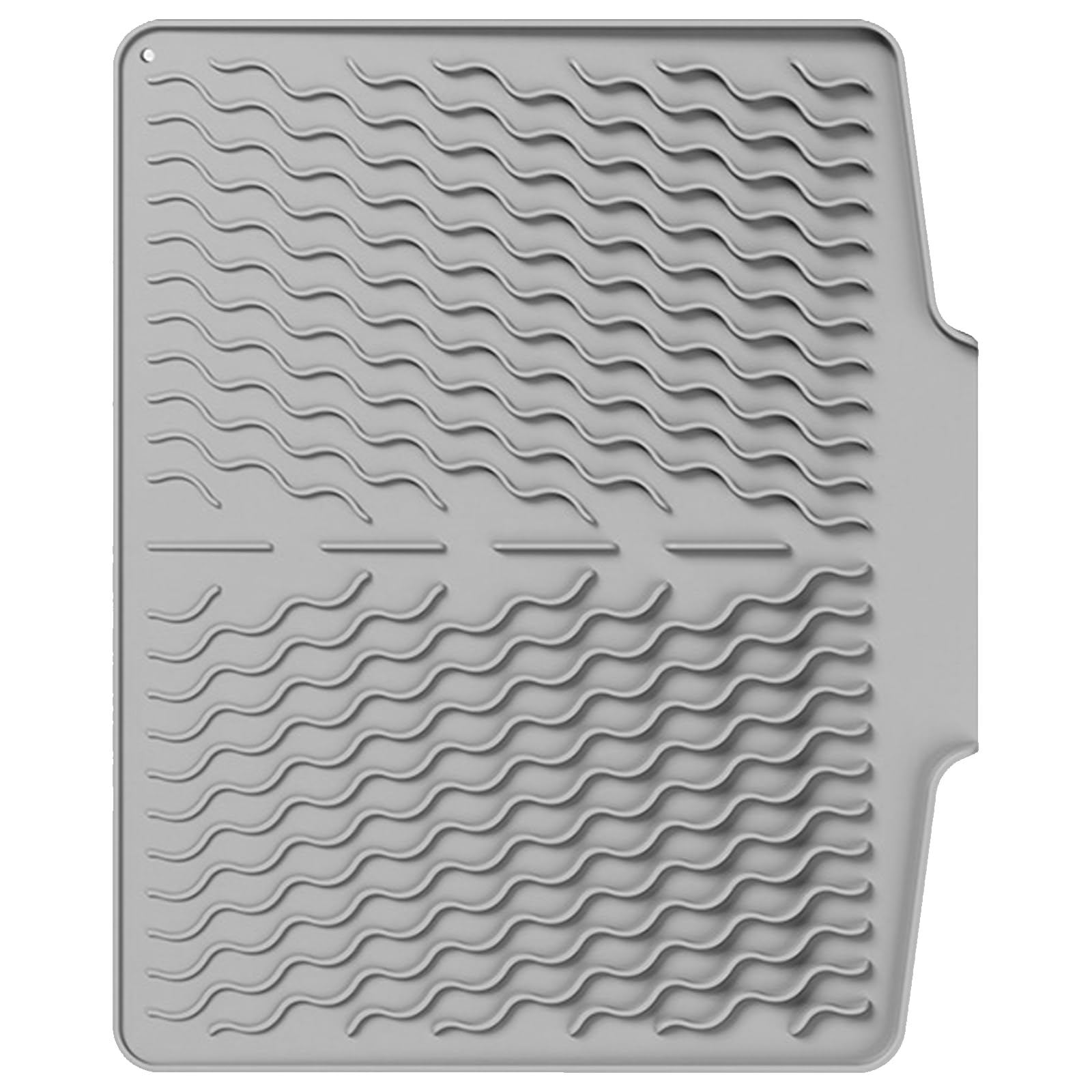 Lerpwige Sloped Silicone Drainage Pad For Kitchen Sink Utensils Drying Rack Counter Protector Dish Organiser Dishwasher Safe Silicone Counter Mat
