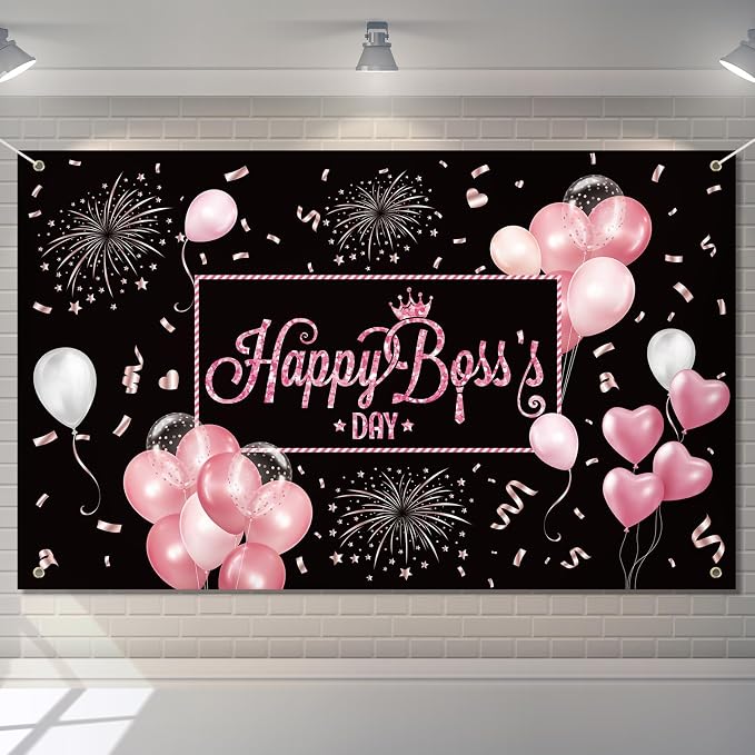 Amazon.com : Mixweer 71'' x 43'' Boss's Day Backdrop Happy Boss's Day ...