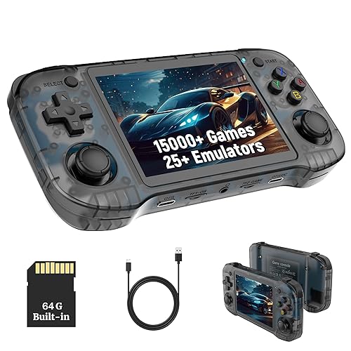R46H - Consola de juegos de mano retro de 64 GB, consola de juegos emulador con más de 15000 videojuegos incorporados, más de 25 emuladores, sistema