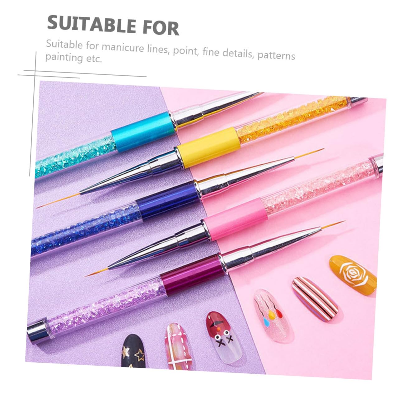 Ipetboom 25 Piezas juego de pinceles para uñas cepillo de uñas 3d pluma de dibujo de uñas accesorios para uñas pluma de pintura de arte de uñas bolígrafo para pintar uñas clavo