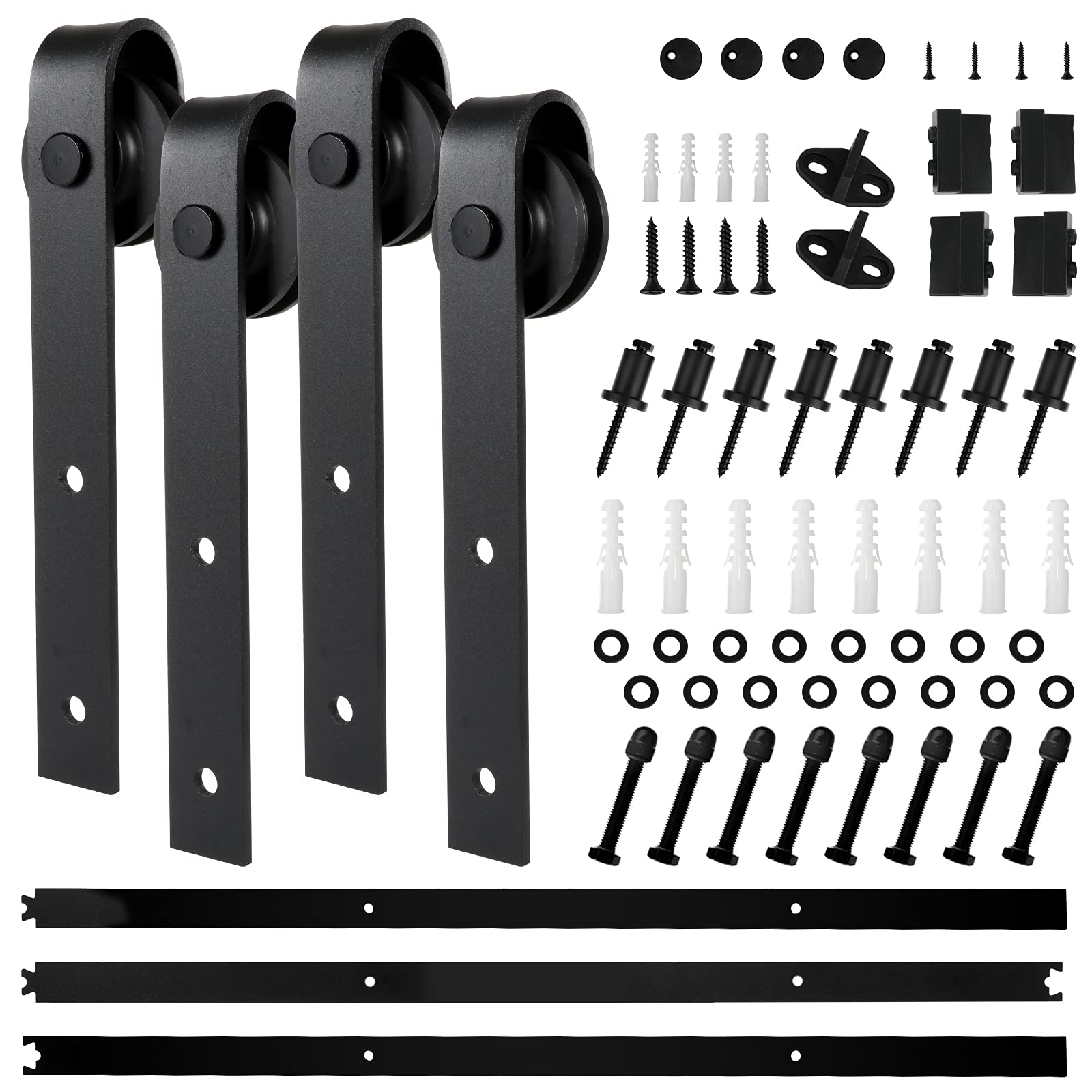 Blackant 8FT Sliding Barn Wood Door Hardware Kit Heavy Duty Door Rail