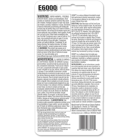 E6000 237039 Multipurpose Adhesive, Black, 2 oz (hree Pck)