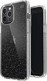 سبك حافظة بريسيديو مع جليتر ذهبي لهاتف ابل ايفون 12 برو غطاء مضاد للسقوط، مصد، البولي بروبلين زجاج مُقسٌى نيوبرين