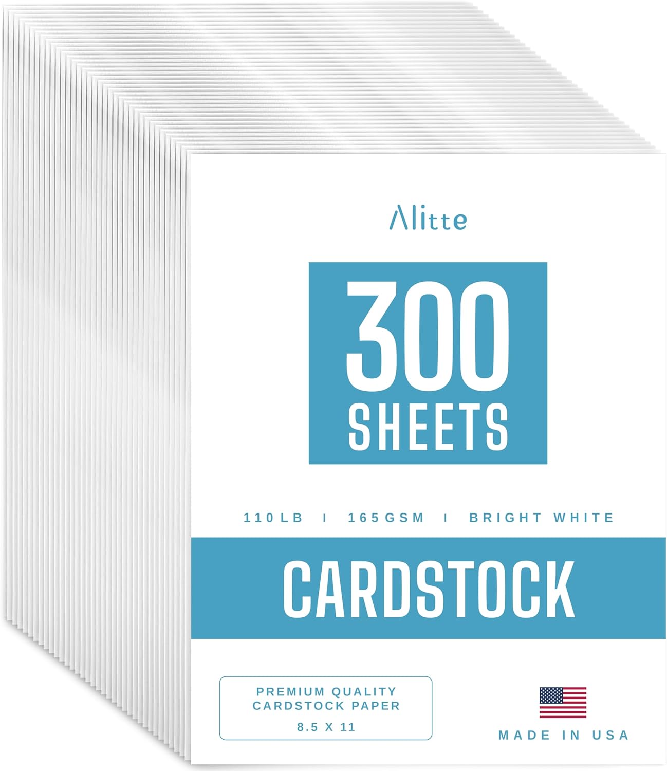 Cardstock Paper | 300 Pack, White Card Stock Printer Paper 8.5 x11, Heavyweight Thick, 110 lb, Premium Smooth Sheets and Printer Compatible - for Crafts, Cards, and Business