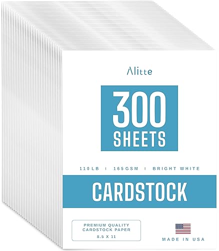 Cardstock Paper | 300 Pack, White Card Stock Printer Paper