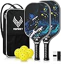 Pickleball Paddles Set of 2/4, USAPA Approved Carbon Fiber Surface Pickle Ball Set - 14mm PP Honeycomb Core of Lightweight Pickleball Rackets -Suitable for Beginners' Training and Game(Blue)