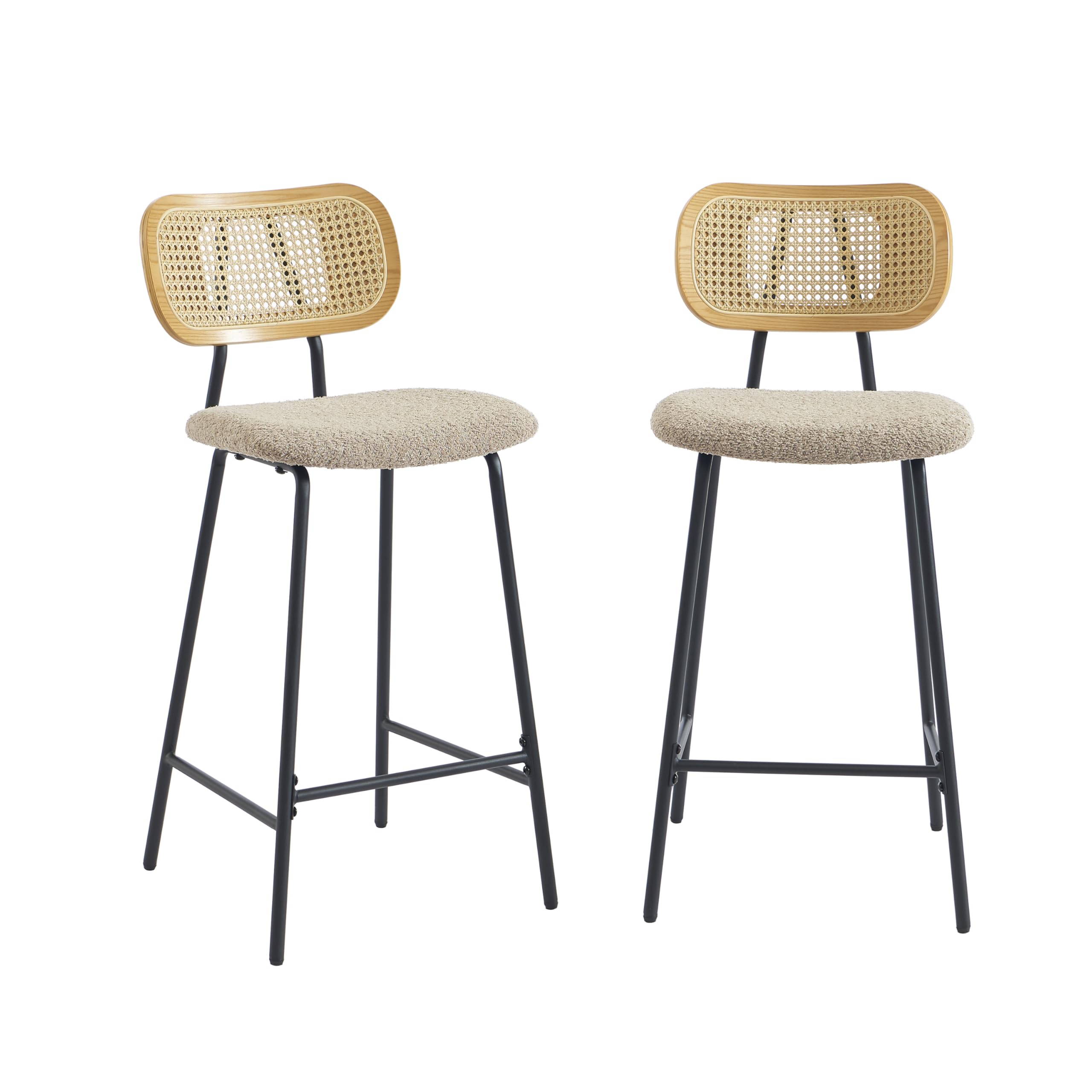 Tabourets bouclette taupe Tina BAÏTA pour vos moments conviviaux autour du bar