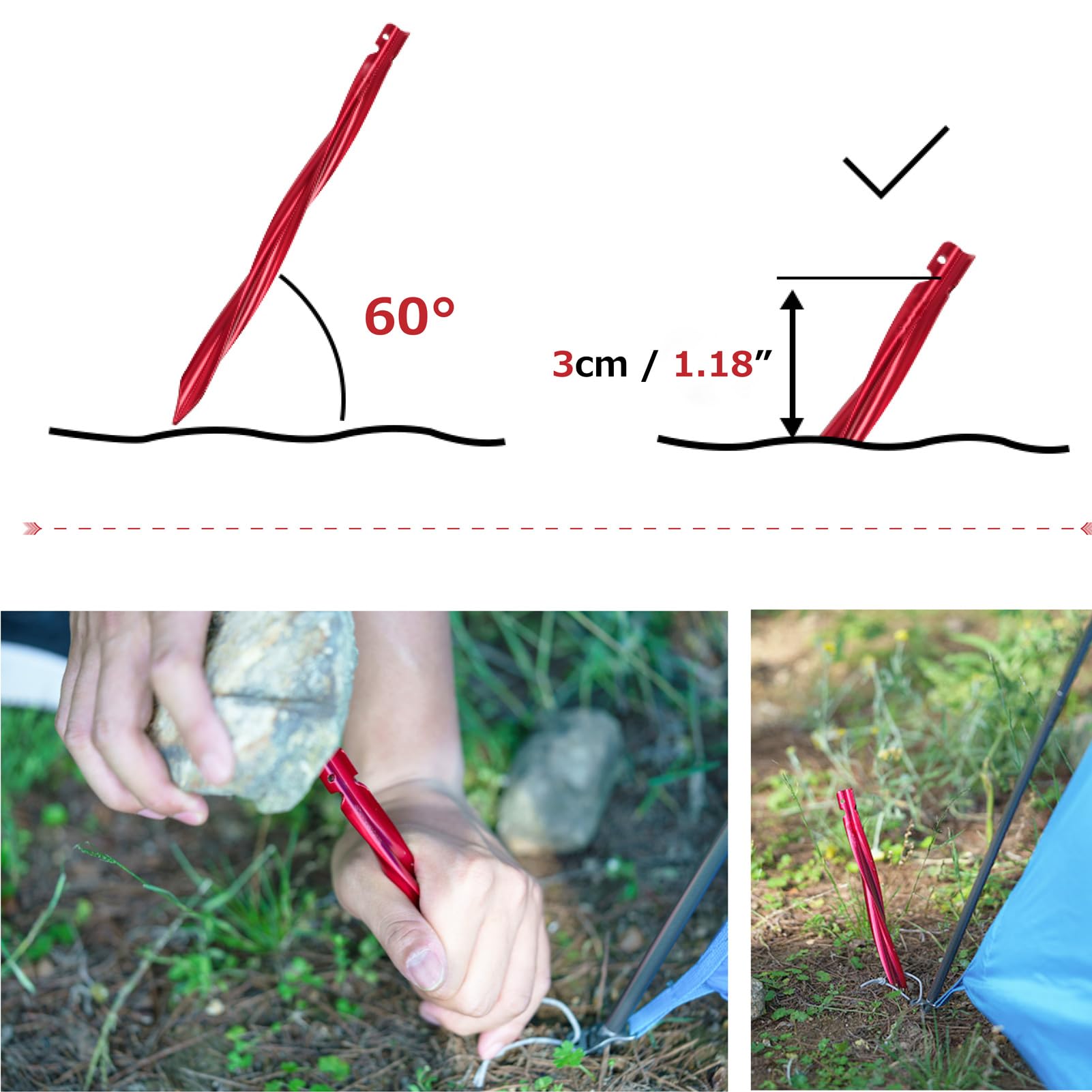 Picchetti Lunghi 25 Cm Picchetti Per Tenda Da Campeggio Lunghi 25 Cm – 10 Pezzi In Alluminio A Spirale, Per Tende, Teloni E Tarp, Ideali Per Spiaggia E Montagna Picchetti Tenda Da Campeggio Robusti