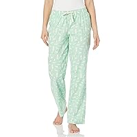 Amazon Essentials Pantaloni di Pigiama in Flanella Donna, Verde Menta Animali della Foresta