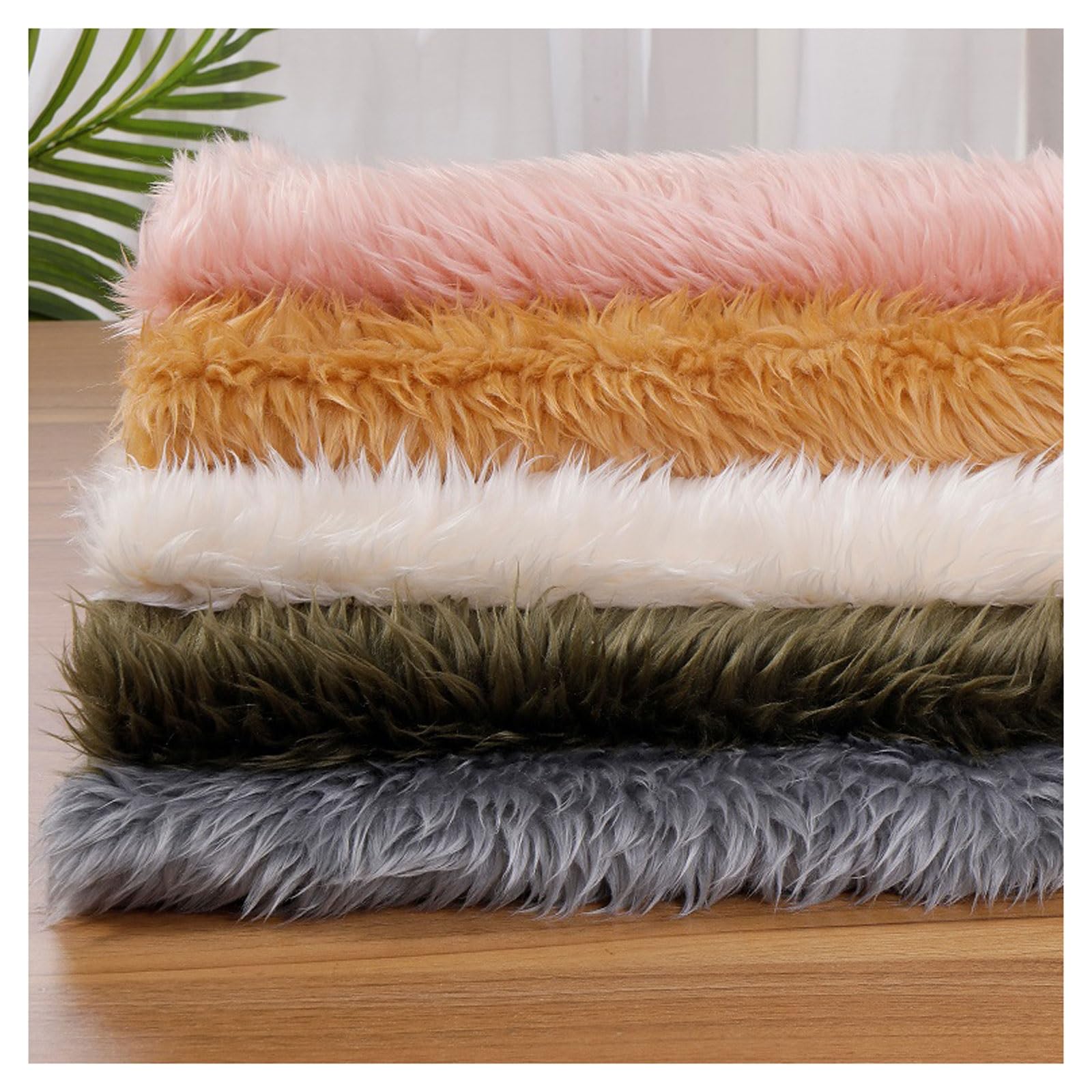 3cm Long Pile Fun Faux Fur Fabric Material, Synthetic Fur Shaggy Faux Fur Fabric, 50x160cm for Hobbyists DIY Craft Supply, Hobby, Costume, Home Decor, Floor Decoration Mats, Shawl, Pillows (Color : C