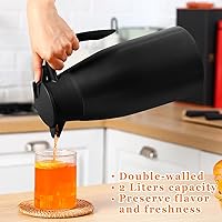 Vista 6 de Norme 2 Piezas Jarra Térmica de Café Aislada de Acero Inoxidable Jarra de Café para Líquidos Calientes Olla Térmica al Vacío Dispensador de Nata