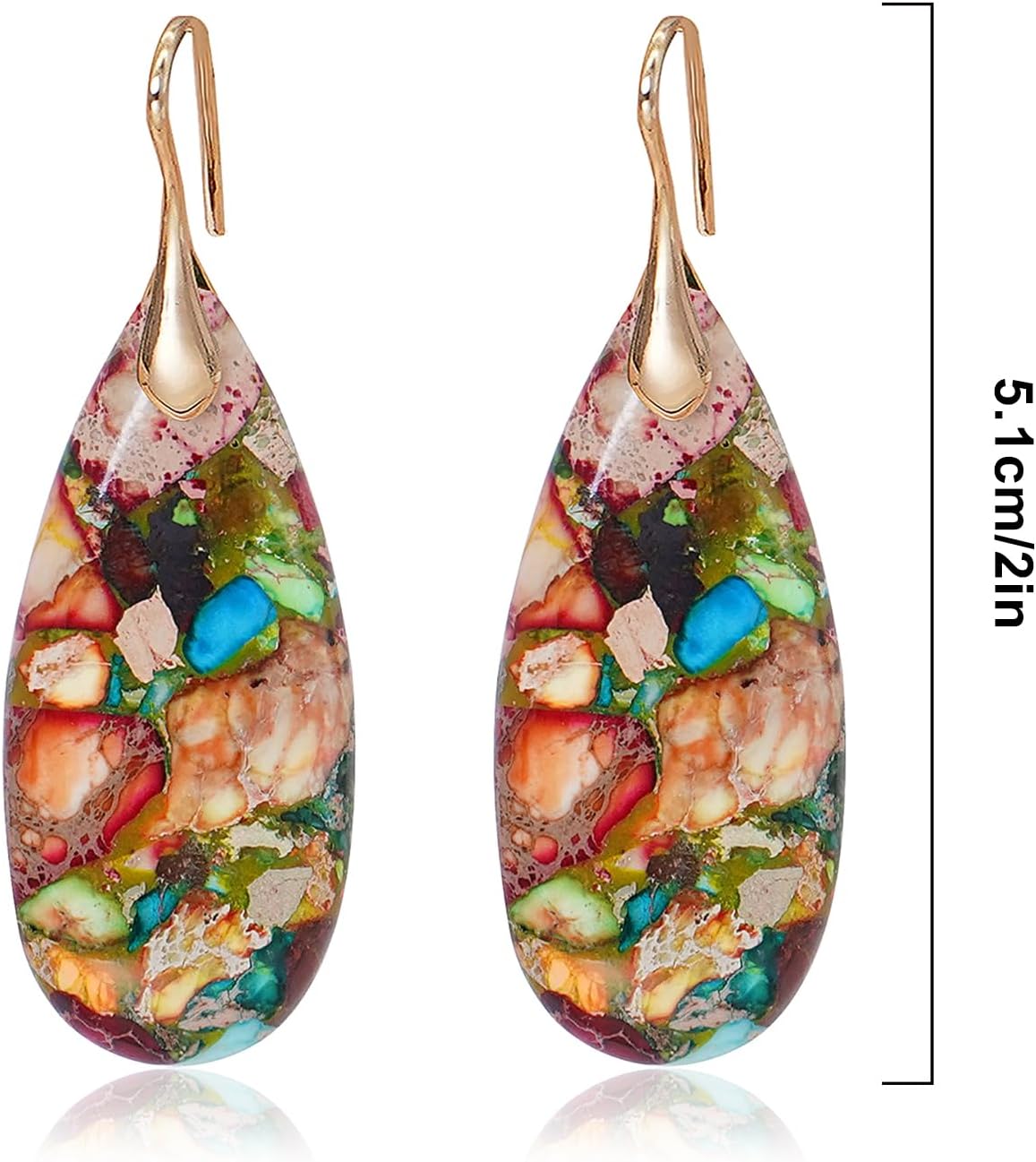 Natural Stone Earrings Waterdrop Stone Dangle Earrings for Women - Image 6