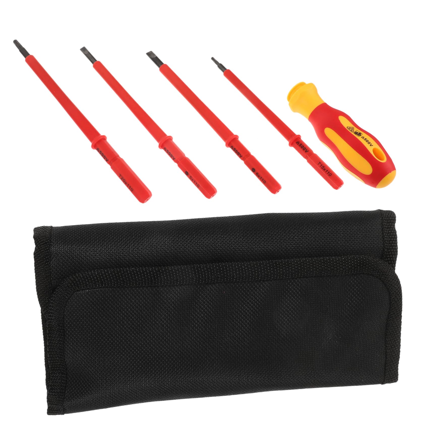 VILLCASE 5 Set Cacciaviti Isolati per Elettricista con Valigetta Organizzatrice Kit Completo per Riparazioni Elettriche e Manutenzione per Officina e Uso