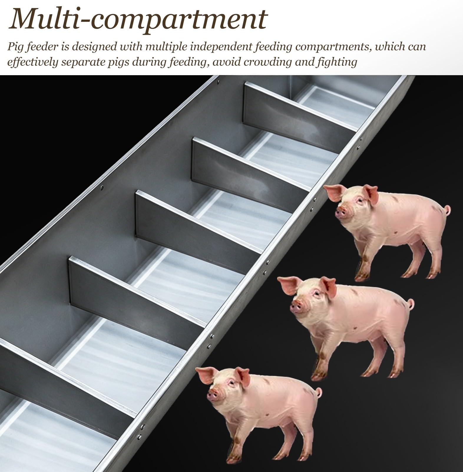 Futtertrog Verstärkte Großraum-Futterraufe für Ziegen, Mehrkammerige Viehtränke für Schweine, Rinder und Hirsche Sowie Boden- und Wand-Heuraufe(L150cm/59.1"(5 Slots))