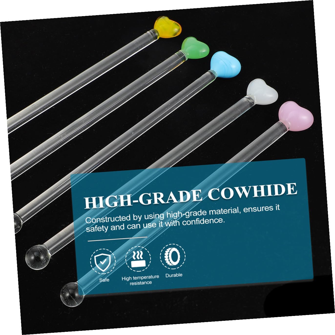 5Pcs Glass Mixing Sticks Creative Cocktail Drink Mixer Fruit Juice Stirring Rods for Home Bars and Parties Safe Use
