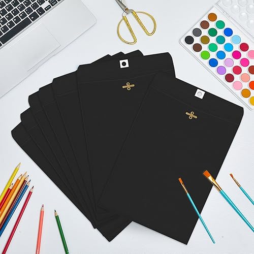 Miniatura 5 de Geyee 100 sobres con cierre de 9 x 12 pulgadas, sobres de manilla, sobres de correo engomados, cierre de cierre para almacenar o enviar sobres de