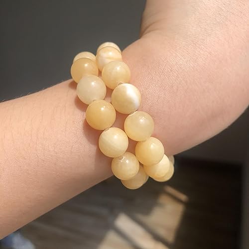 Miniatura 8 de Yochus - Cuentas de piedras preciosas redondas de jade amarillo de 0.315in