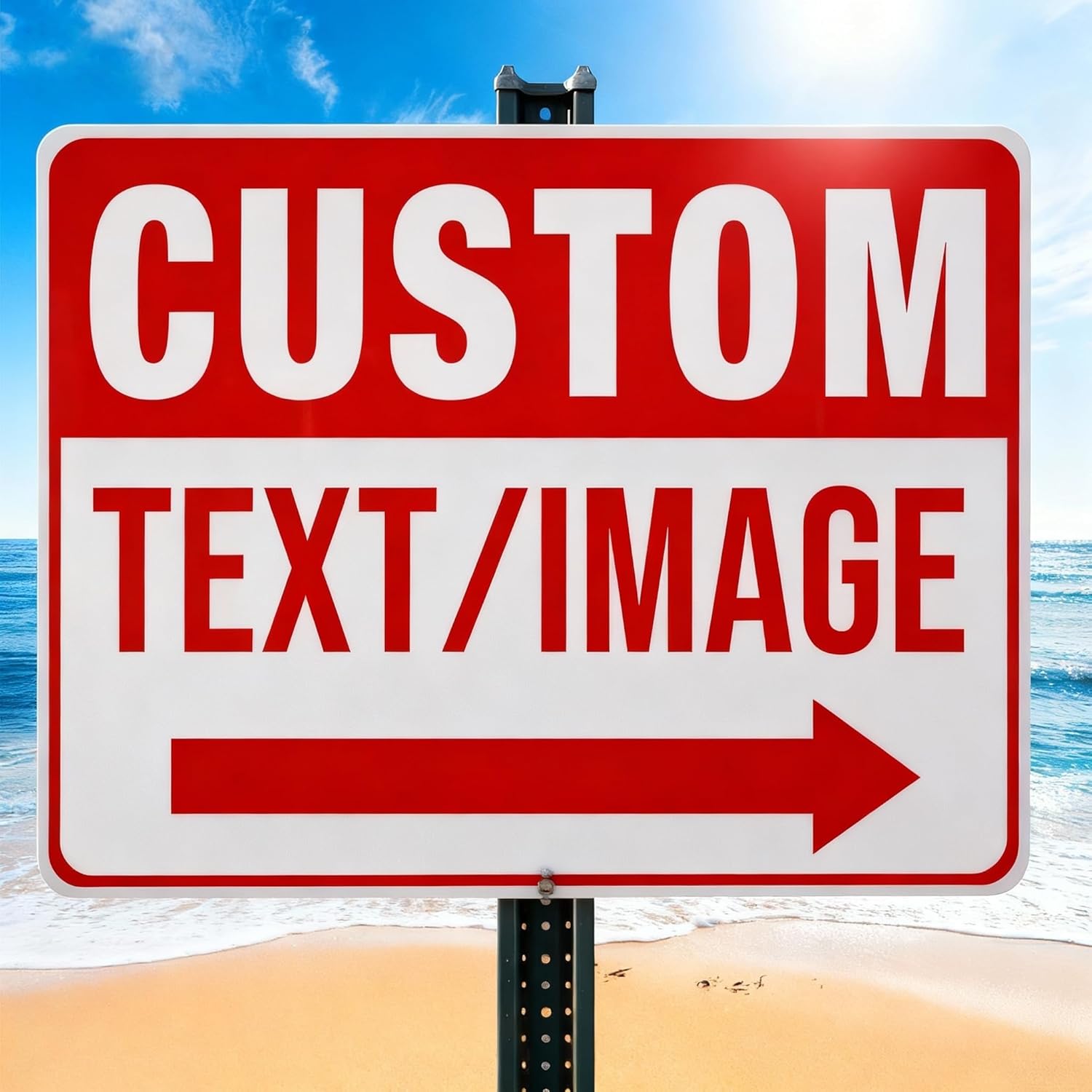 Custom Metal Sign 18x14 Inch Personalized Aluminum, Weatherproof & Rust-Free, UV/Fade Resistant Outdoor Sign with Reflective Option, Single/Double Sided for Business Office Home Garden