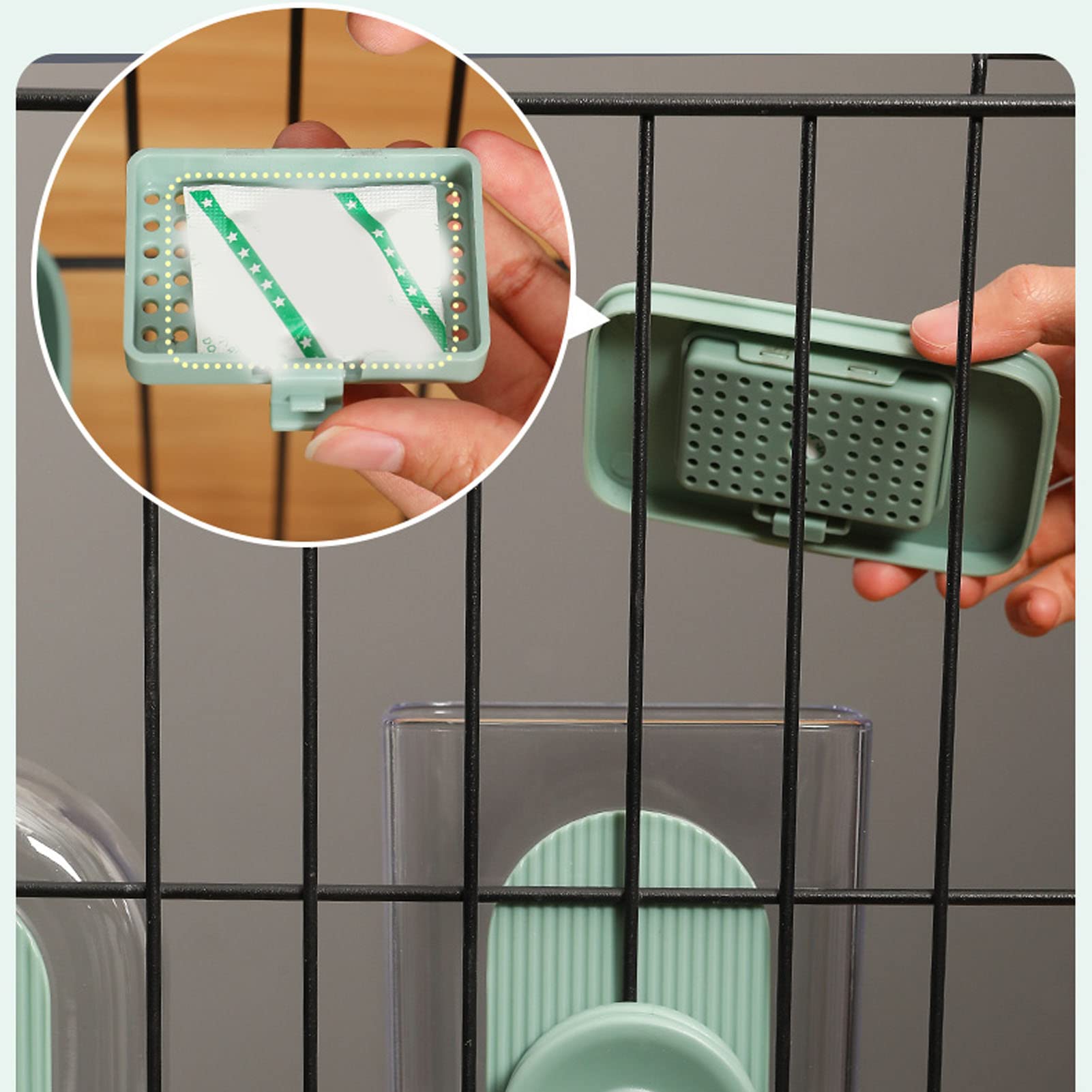 Cocoarm Hanging Automatic Pet Water Dispenser for Small Animals Cage Mint Green High Temperature Washable Pet Water Feeder for Rabbits Guinea Pigs Hamsters Ferrets Chinchillas Easy Fill No Spill - Image 4