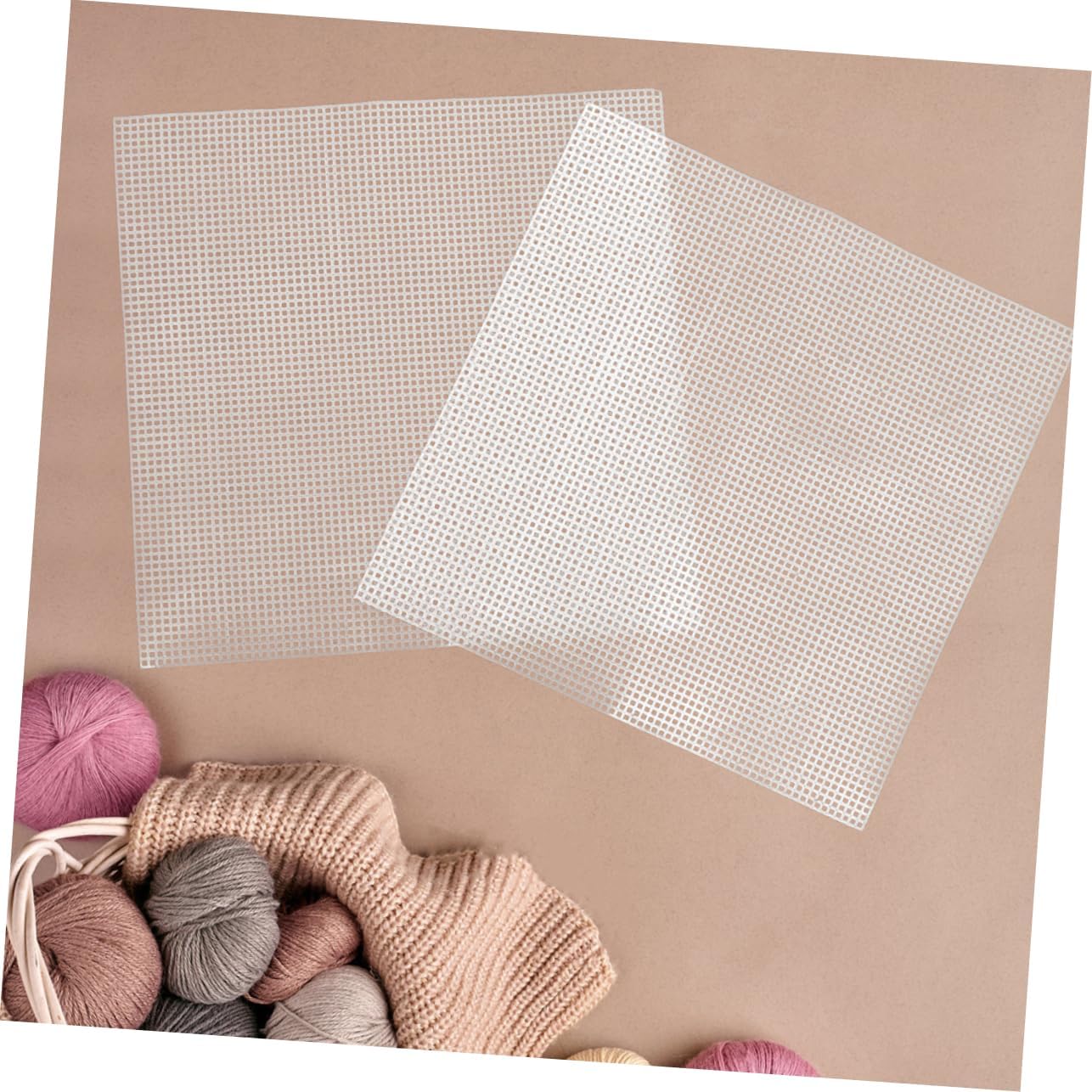 SEWOART 5pcs Plastic Mesh Fabric Sheets Embroidery Sheets Bag Making Materials Stiff Canvas for Knit Crochet