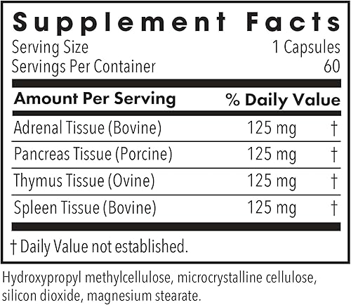 Miniatura 2 de Allergy Research Group Suplemento Immuno-Gland Plex Complejo de carne de órgano glandular alimentado con pasto, múltiples órganos, bazo de res,