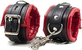Sex Menottes en cuir rembourrée éponge Menottes/pied Colliers Noir Rouge vertell Bar Bondage SM Sex Jouet pour femme hommes