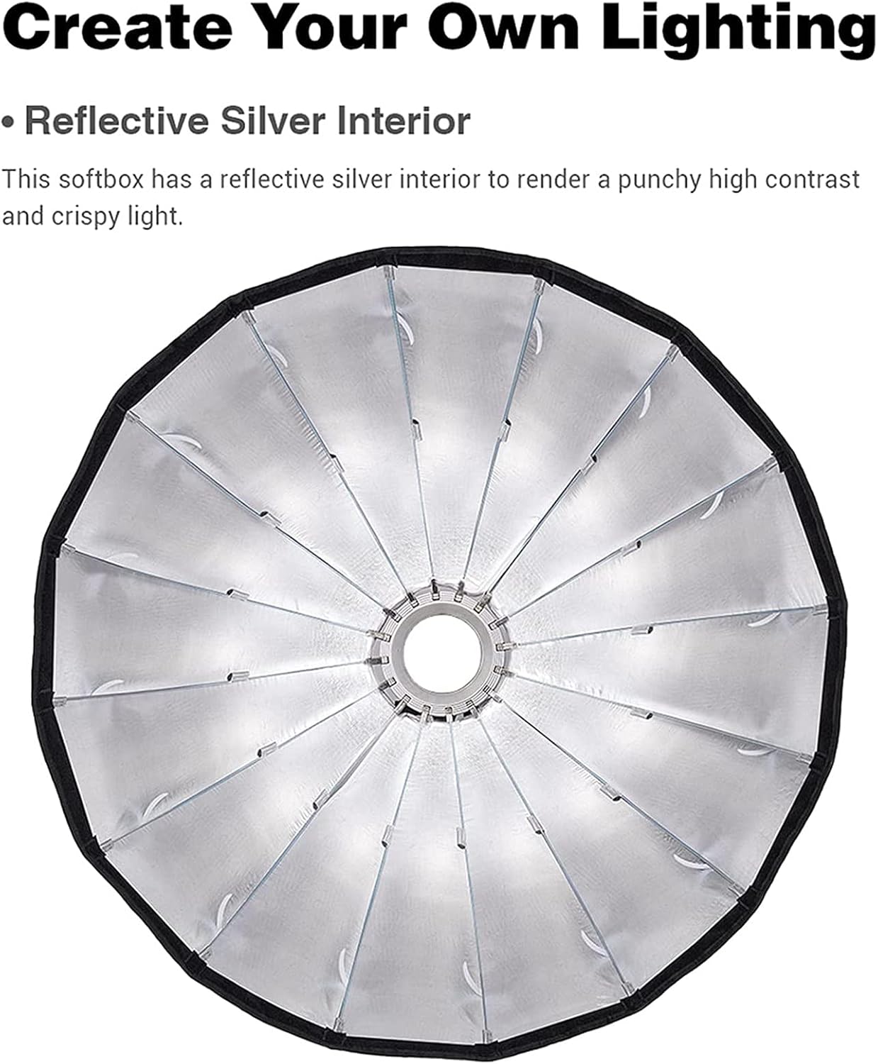 Godox QR-P70 27.6Inch 70CM Portable Quickly Fast Installation Deep Parabolic Softbox，with Front & Inner Diffuser for Godox SL-60W VL150 VL300 UL150 SL150WII SL200WII SZ150R SZ200BI (with Fabric Grid)