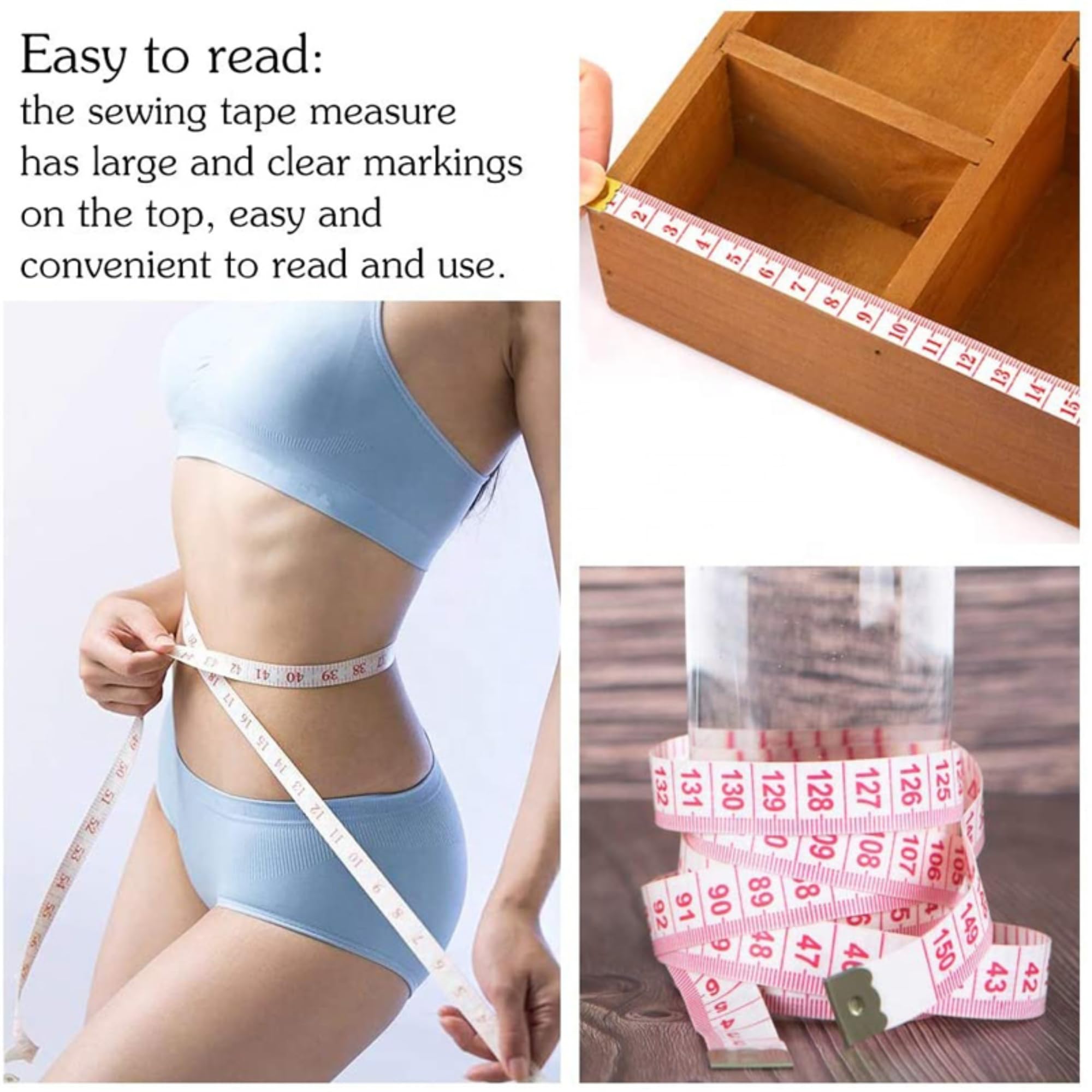 ADW CRAFT'S® Inch Tape for Measurement (20mm, 1.5 Meter) – PVC Fiberglass, Inch Tape for Tailoring & Body Measurement 1