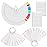 JASSINS 150 Pcs Nail Swatch Sticks with Ring and Number posted, Clear Fan-shaped Nail Art Polish Practice Display Tips Nail Sample Sticks, Nail Practice Color Display Polish Board