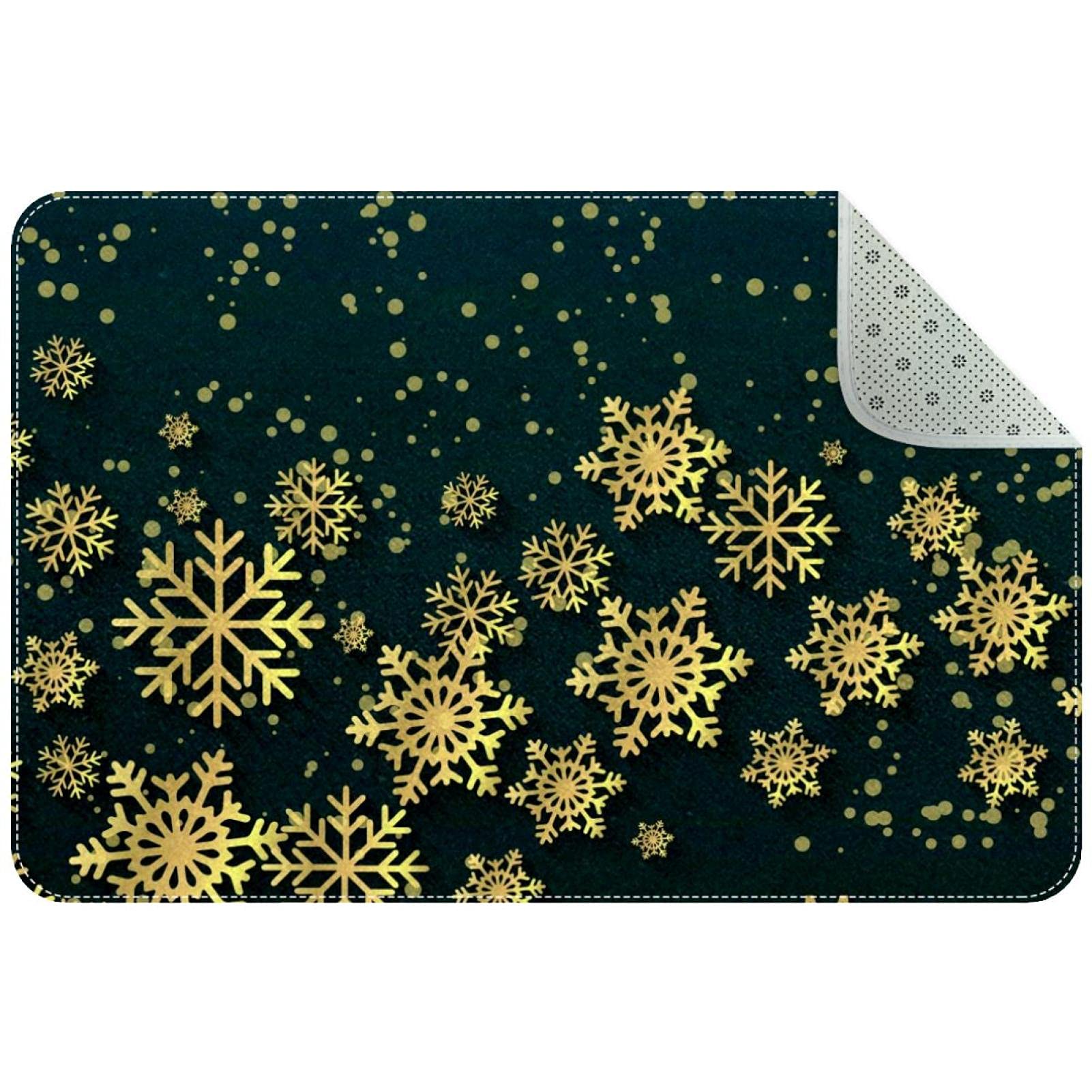 Tapis d'entrée de Noël antidérapant lavable pour éviter les sols glissants en hiver