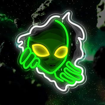 Alien Neon Signs for Wall Decor, LED Hanging Light Sign USB Powered Dimmable for Boys Girls Room Gameroom Wall Decor Party Holiday Birthday Gift(Alien)
